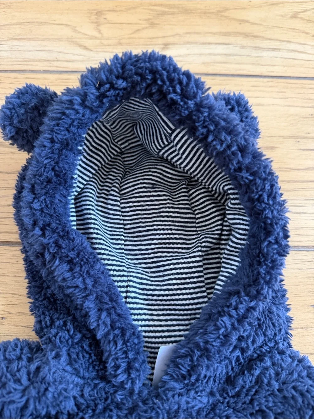 Carter's Navy Sherpa Hooded Baby Footed One-Piece